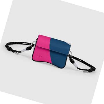 Men's Ecco CIRCULAR PATCH PINCH Mini Bag Blue / Pink | SG 747ZUT